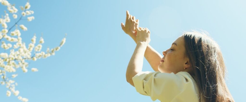 A person with closed eyes, feeling peaceful after getting help from rehab centers Hampton VA offers