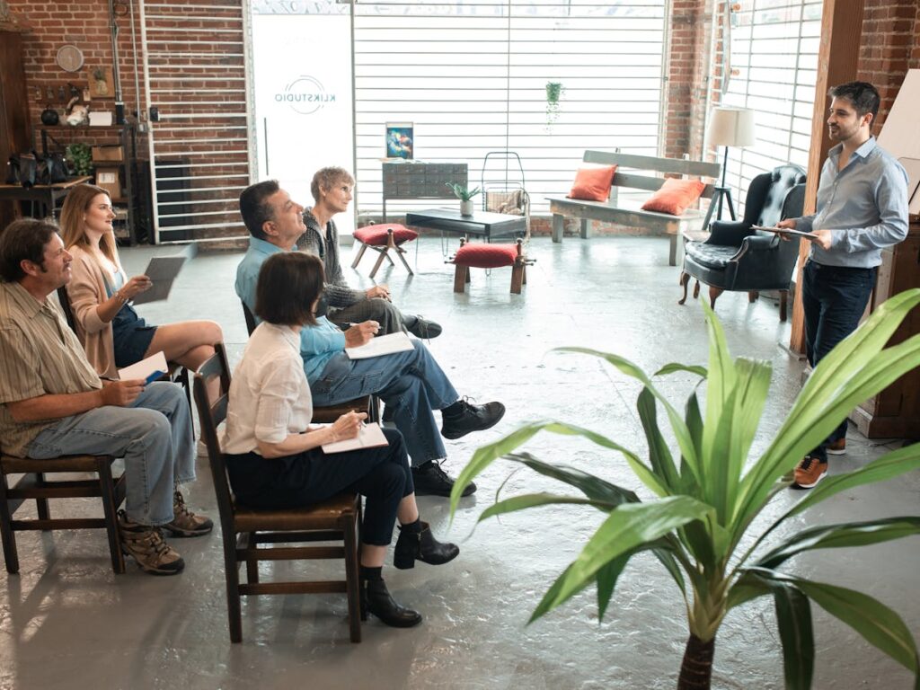 group of people sitting